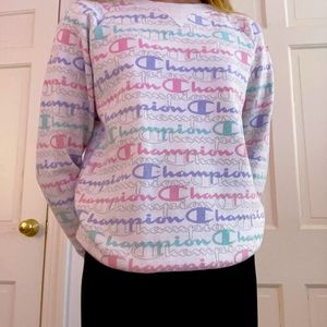 Champion Medium Crewneck :Pink Purple Blue